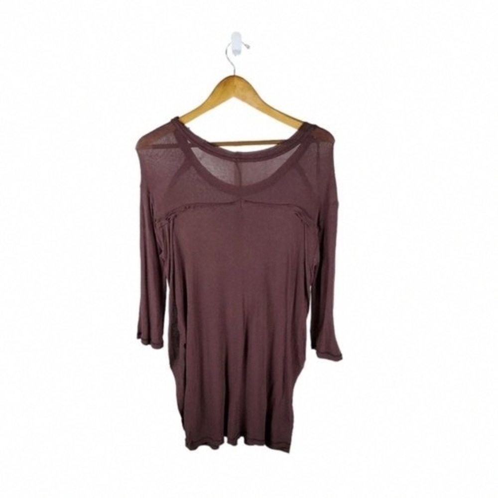 We The Free Long Sleeve Sheer Top - Brown